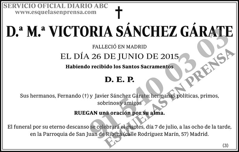 M.ª Victoria Sánchez Gárate
